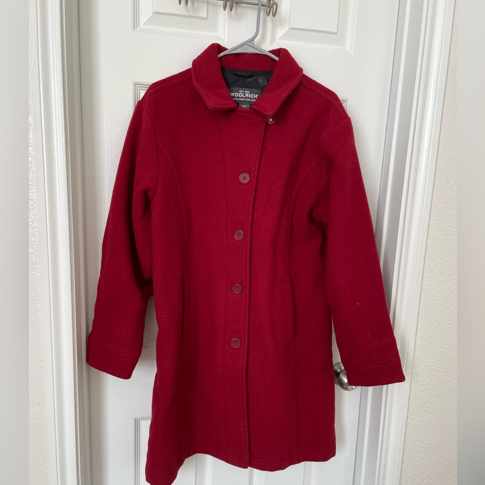 WOOLRICH women’s L red wool coat